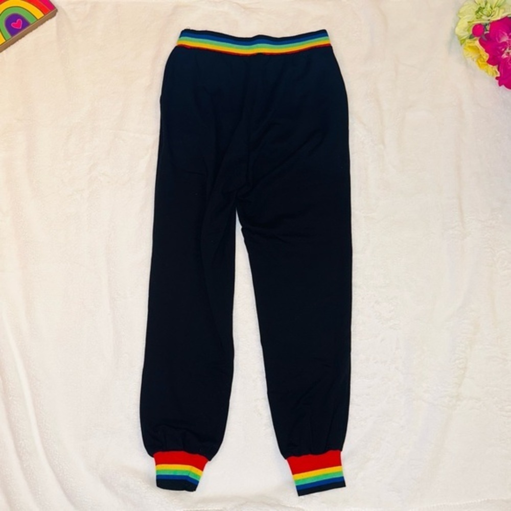 Rainbow strip joggers